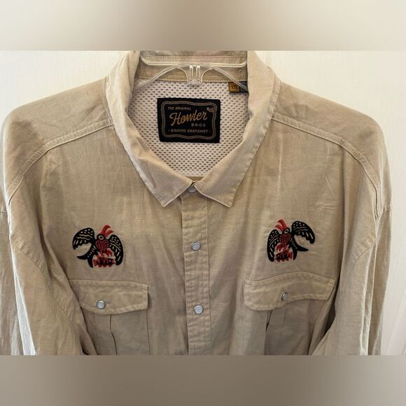 Howler Brothers Western Gaucho Snapshirt Frigates XXL - Picture 4 of 8
